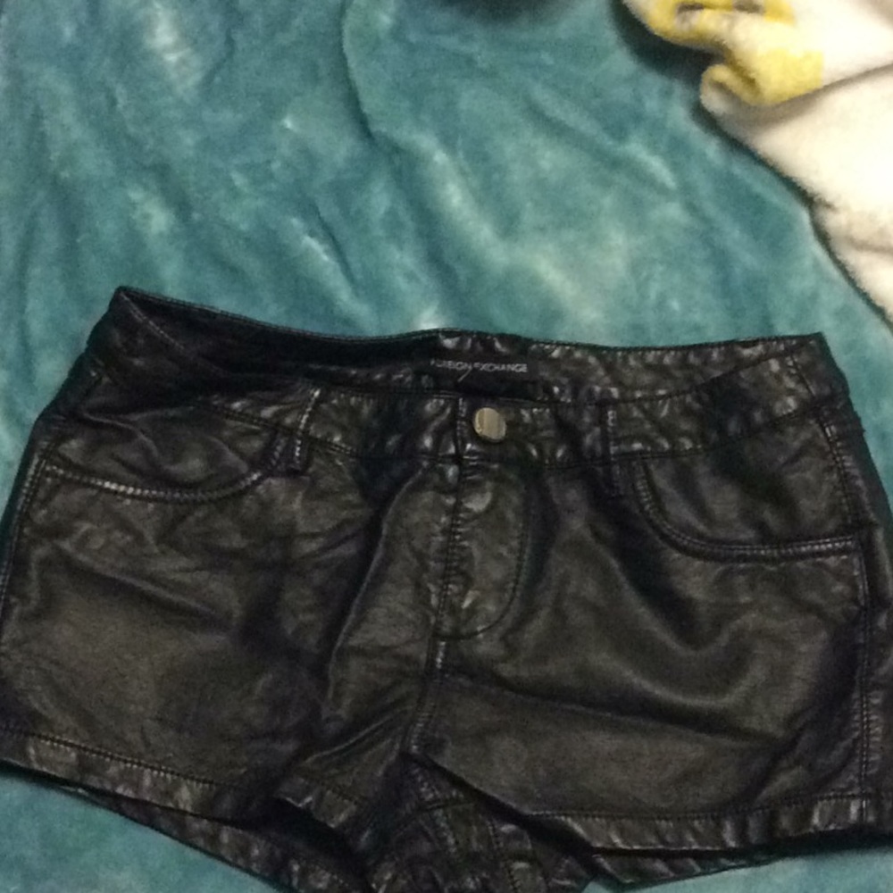 Leather shorts